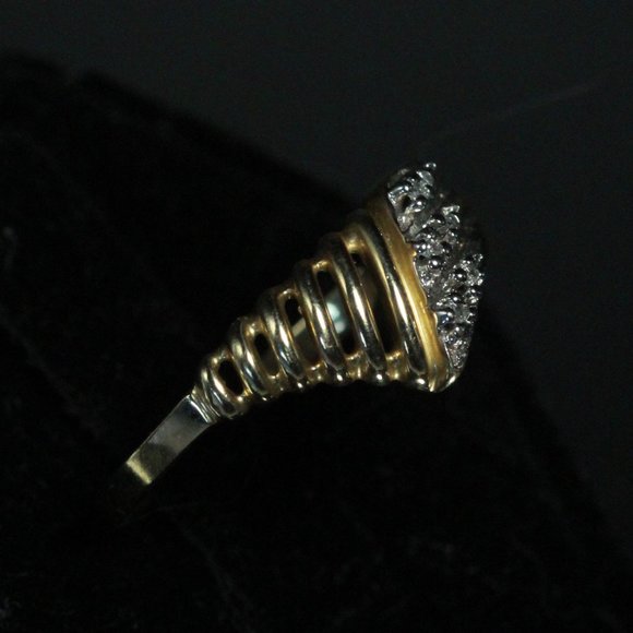 10k GOLD PAVE RHINESTONES RING - Picture 3 of 9